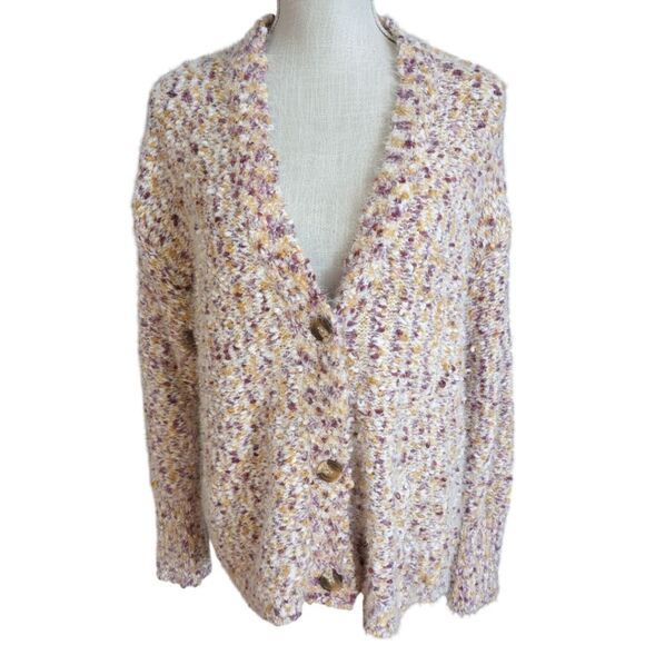 Callahan Anthropologie Women's Garland Speckled Eyelash Button Cardigan Sz S NWT - Picture 2 of 7